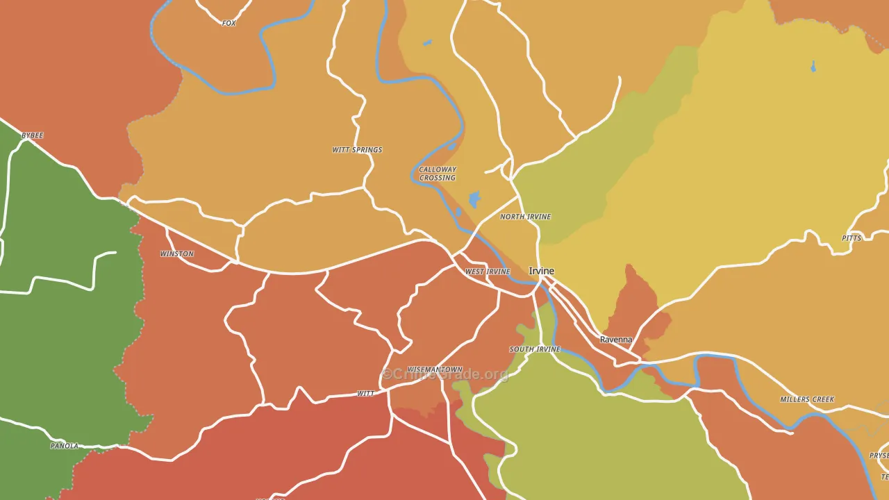 40336, KY Map of Theft Rates