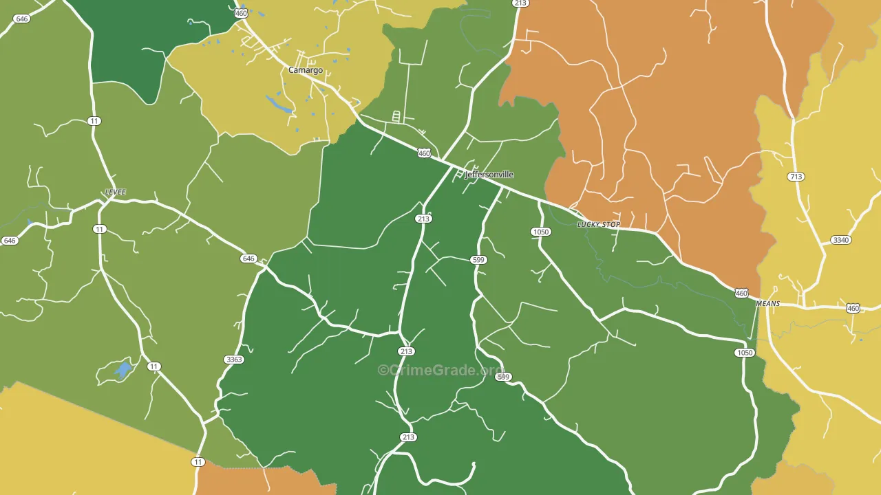 40337, KY Map of Theft Rates