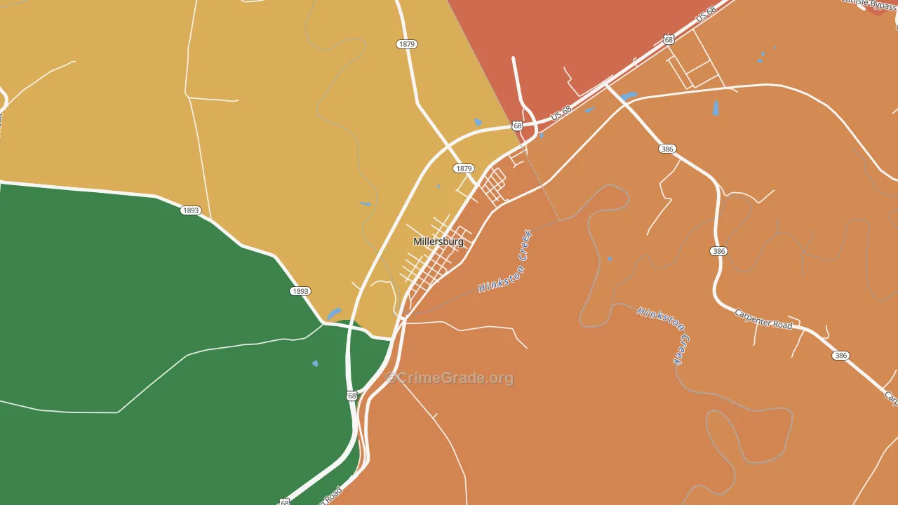 40348, KY Map of Theft Rates
