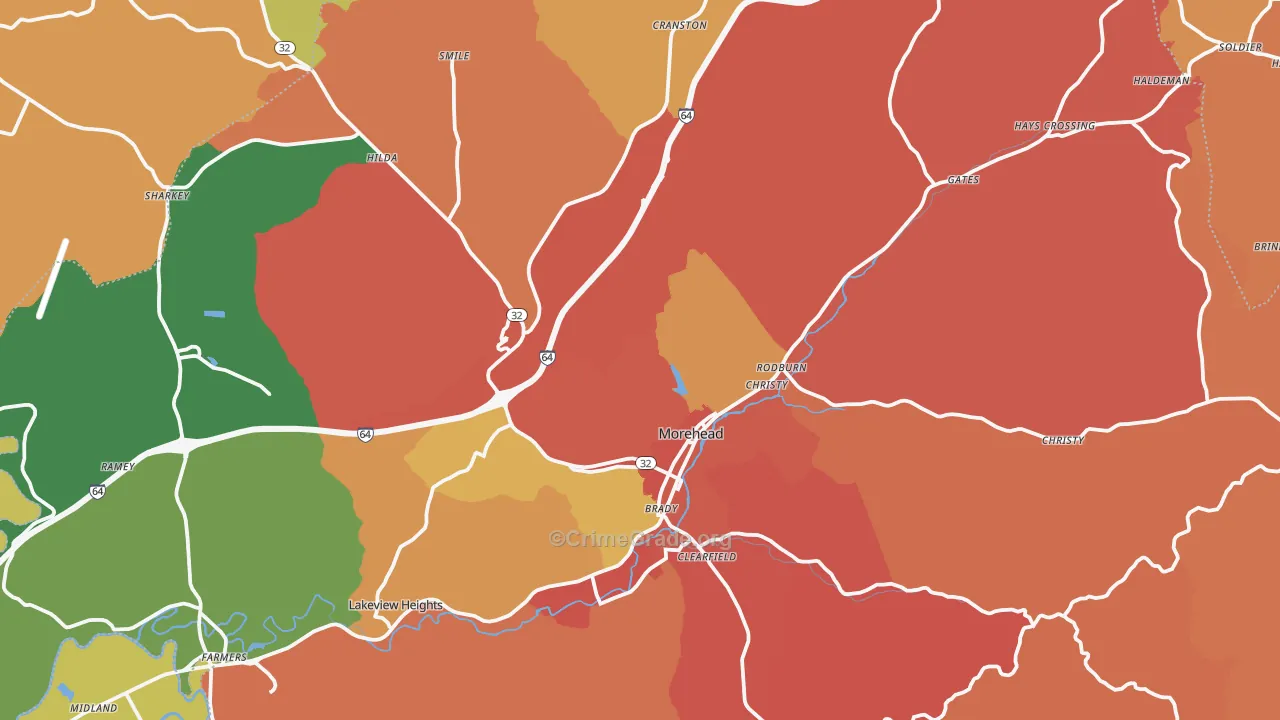 40351, KY Map of Theft Rates