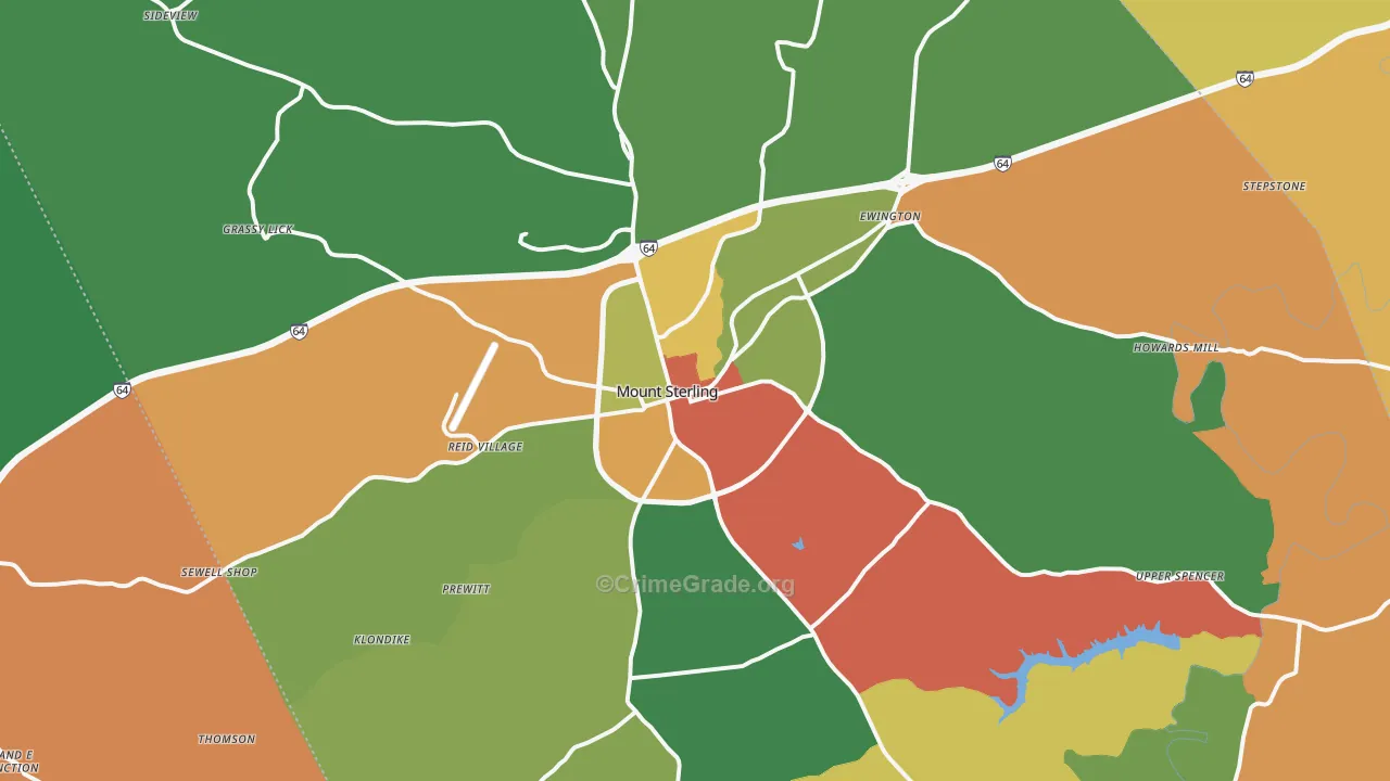 40353, KY Map of Theft Rates