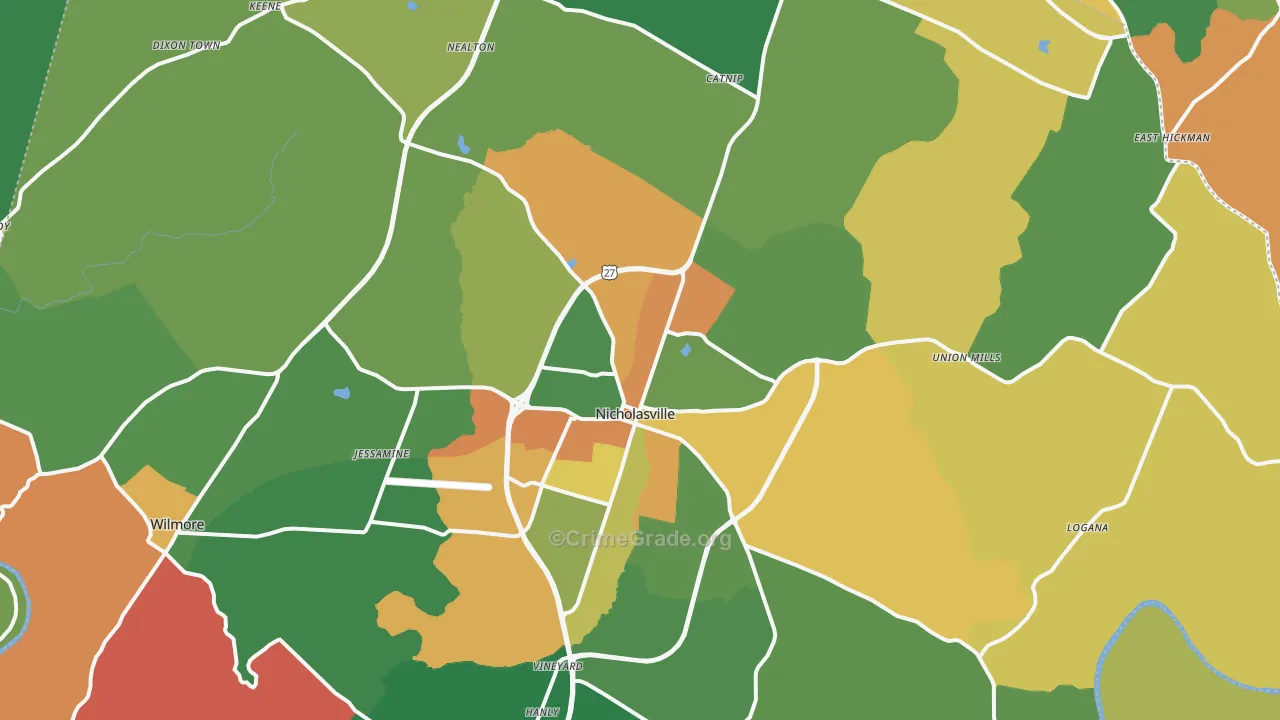40356, KY Map of Theft Rates