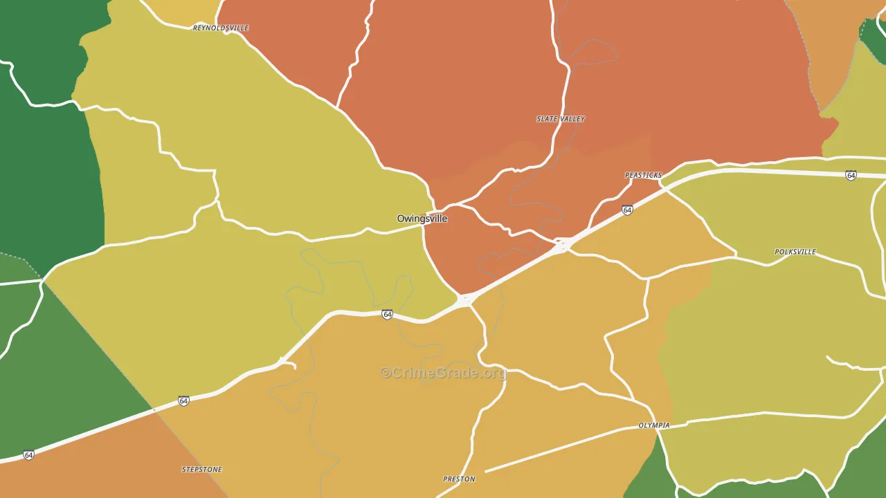 40360, KY Map of Theft Rates
