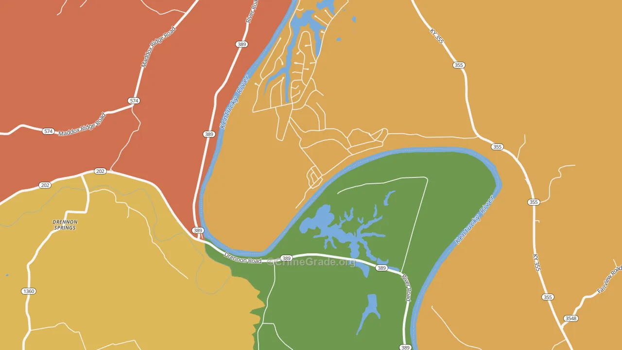 40363, KY Map of Theft Rates