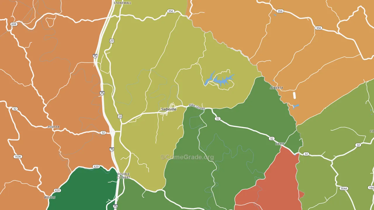 40370, KY Map of Theft Rates