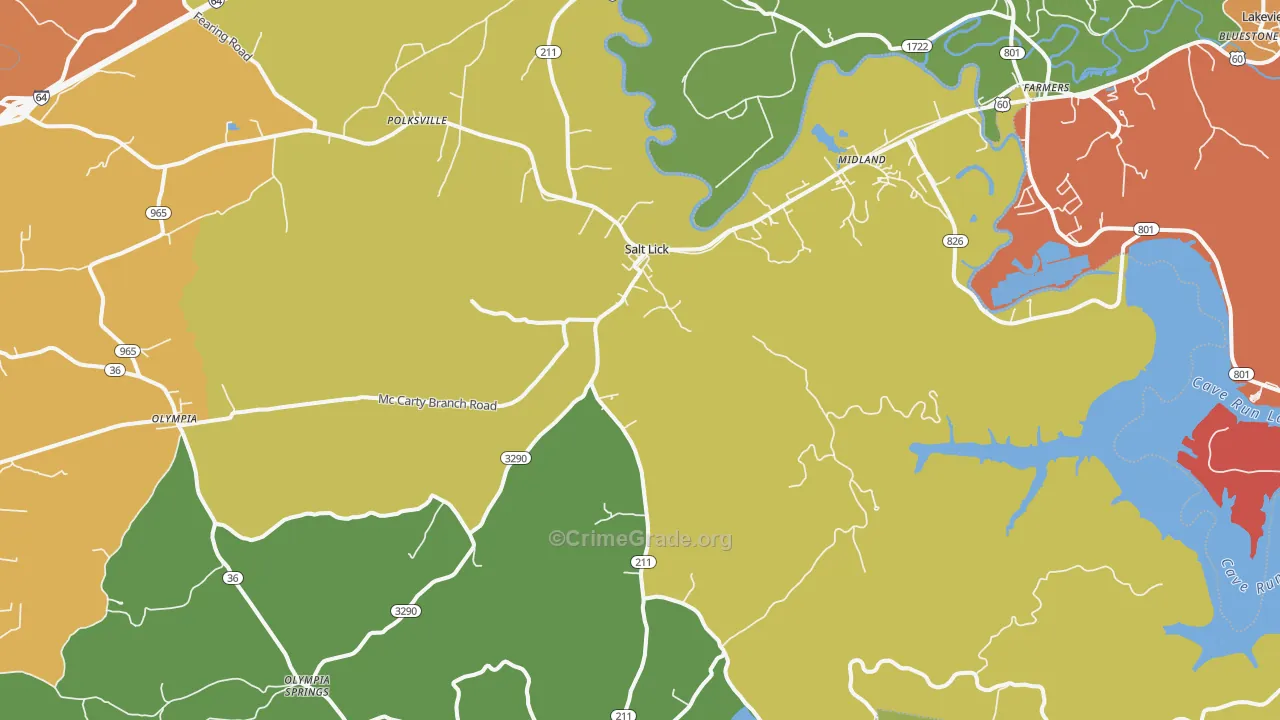 40371, KY Map of Theft Rates