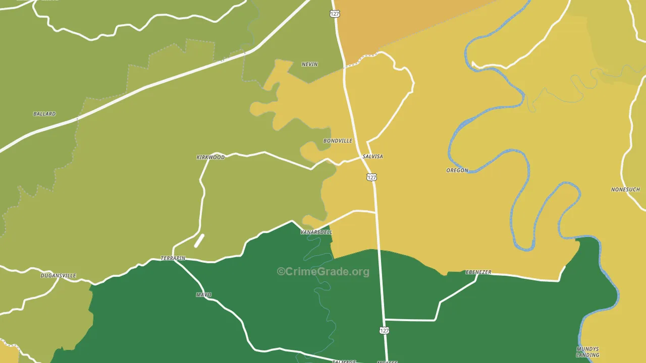 40372, KY Map of Theft Rates
