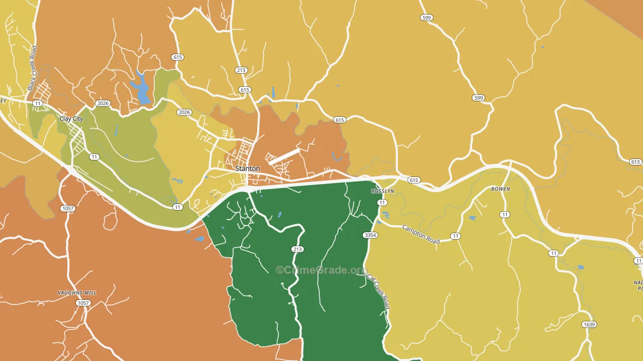 40380, KY Map of Theft Rates