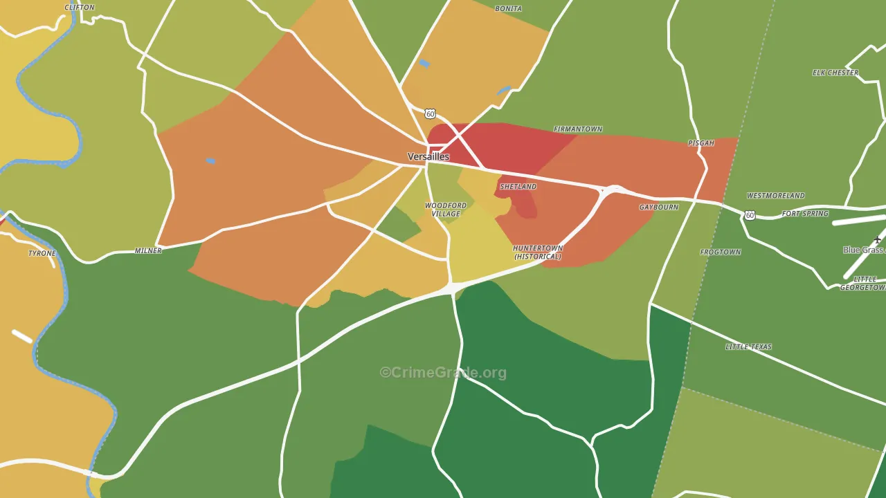 40383, KY Map of Theft Rates