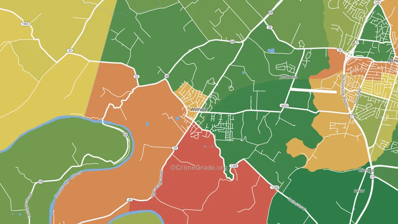 40390, KY Map of Theft Rates