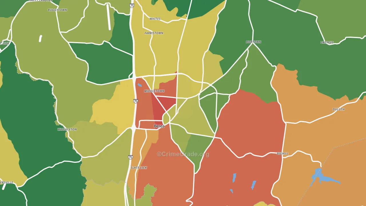 40403, KY Map of Theft Rates