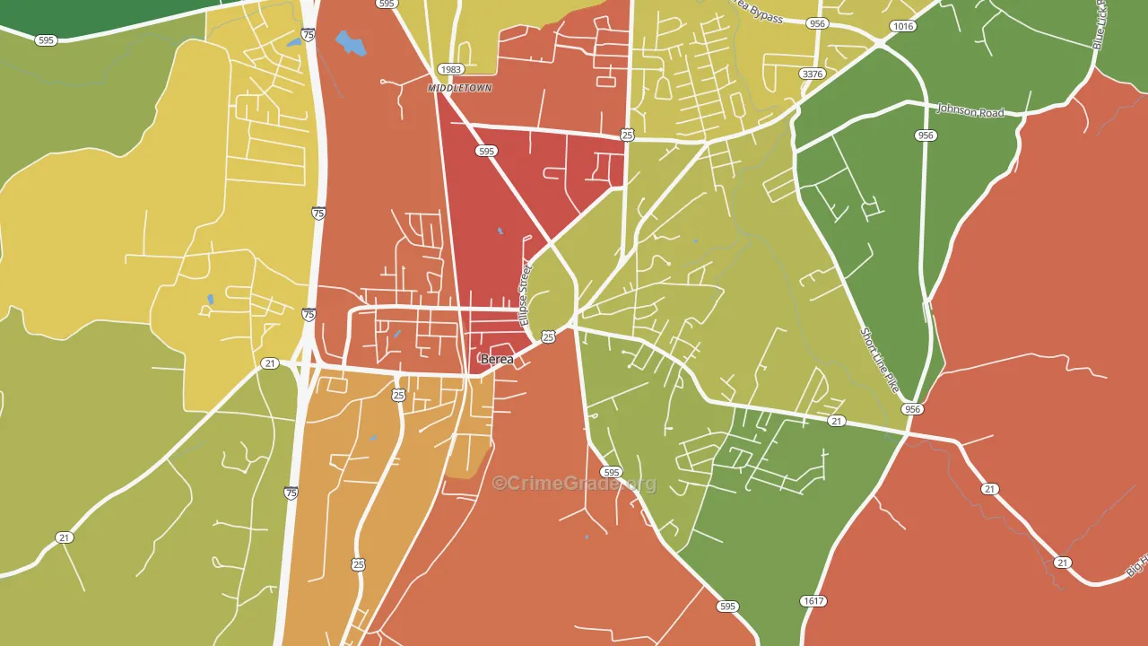 40404, KY Map of Theft Rates