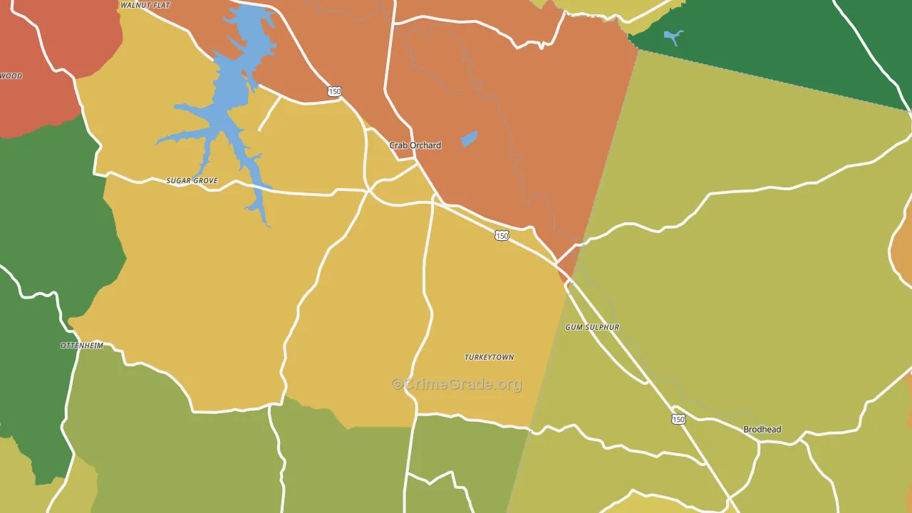 40419, KY Map of Theft Rates