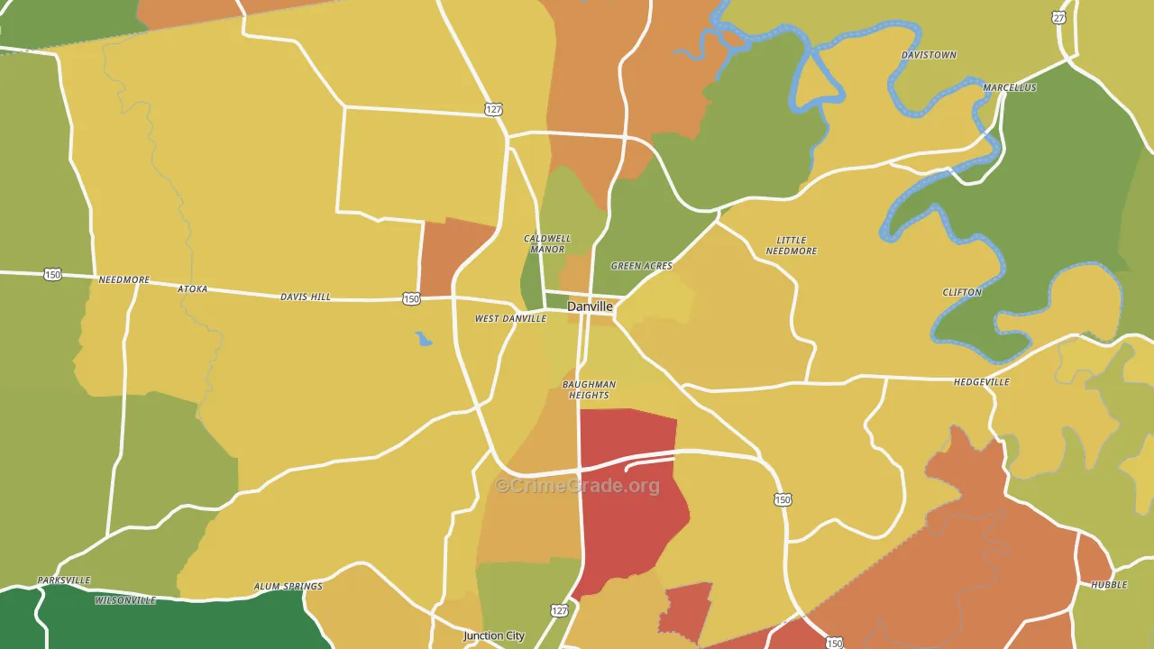 40422, KY Map of Theft Rates