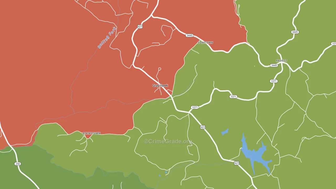 40434, KY Map of Theft Rates