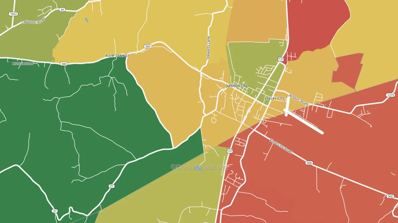 40440, KY Map of Theft Rates