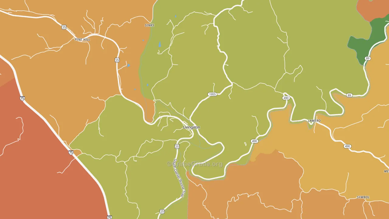 40445, KY Map of Theft Rates
