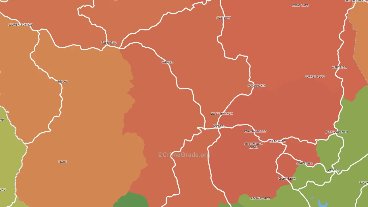 40447, KY Map of Theft Rates