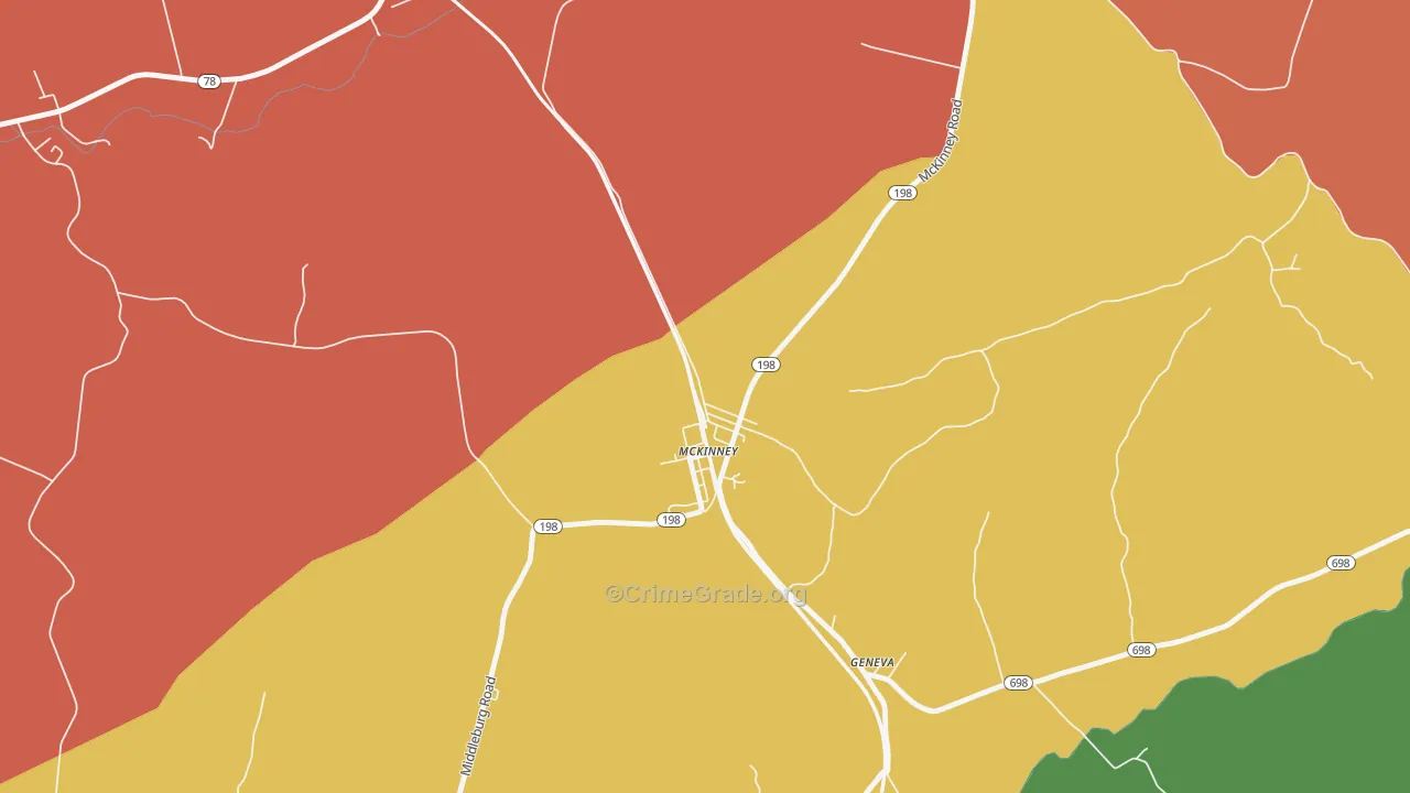 40448, KY Map of Theft Rates