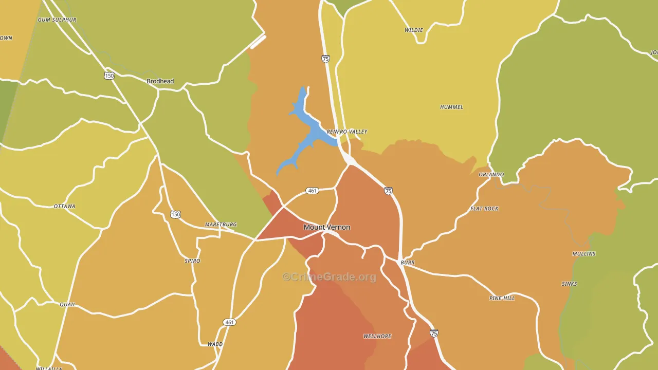 40456, KY Map of Theft Rates