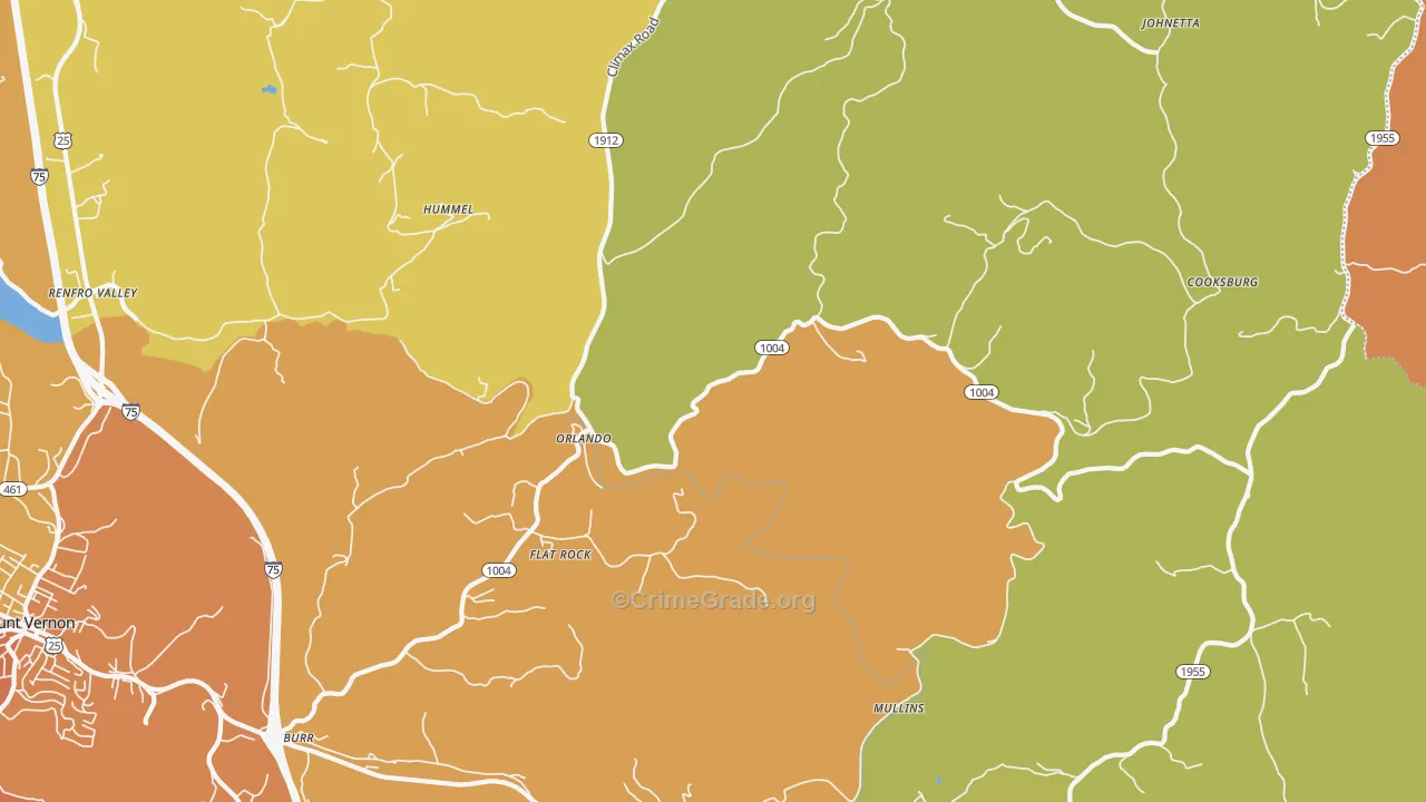 40460, KY Map of Theft Rates
