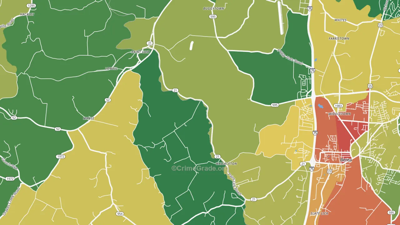 40461, KY Map of Theft Rates