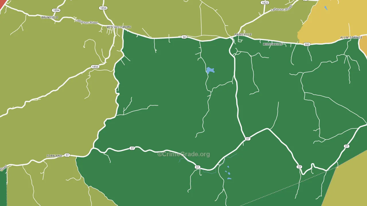 40464, KY Map of Theft Rates