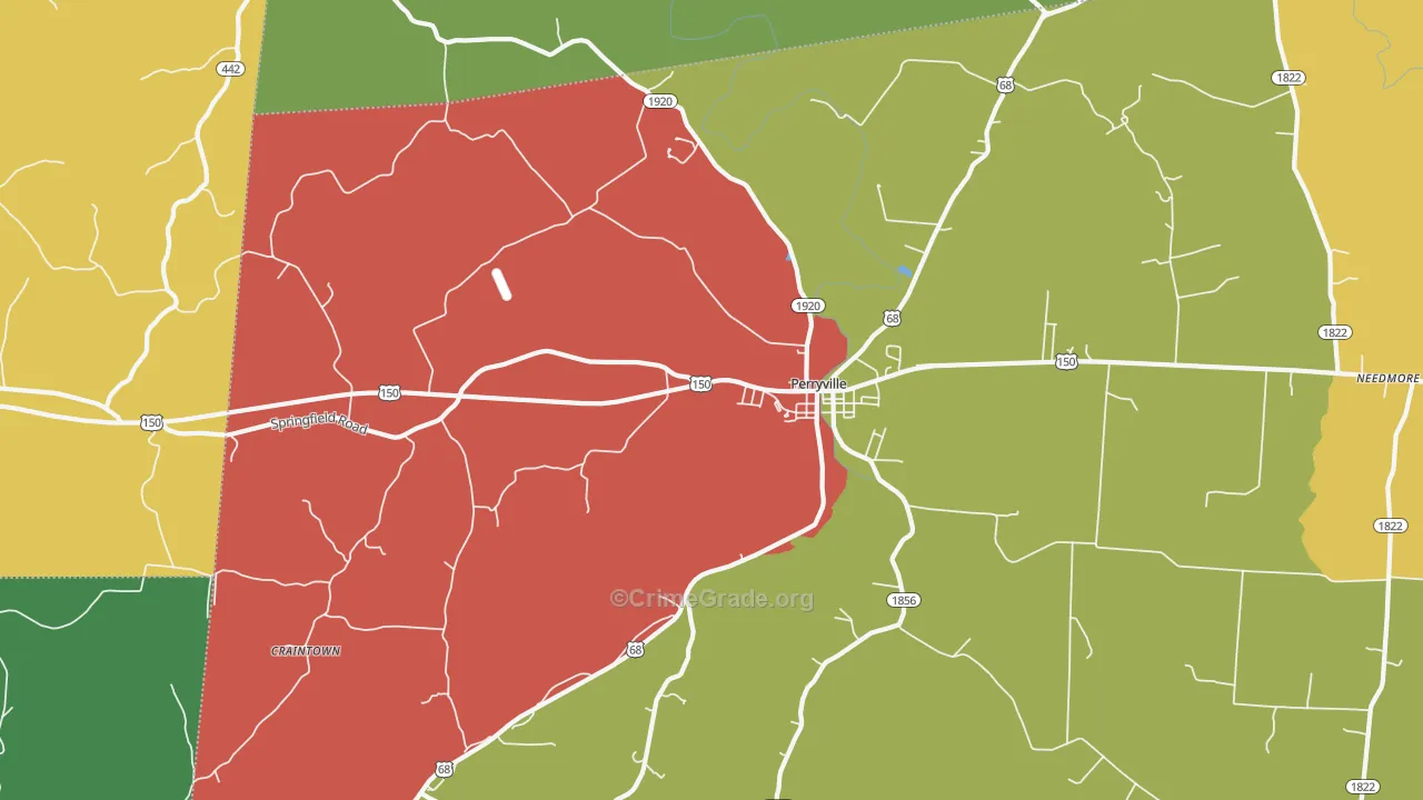 40468, KY Map of Theft Rates