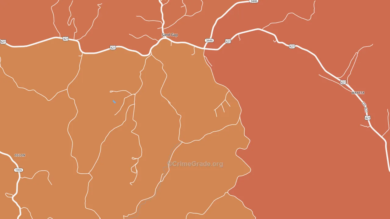 40481, KY Map of Theft Rates