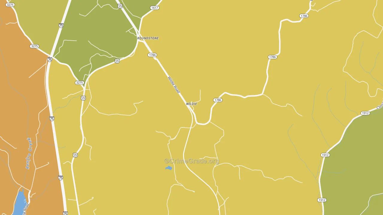 40492, KY Map of Theft Rates