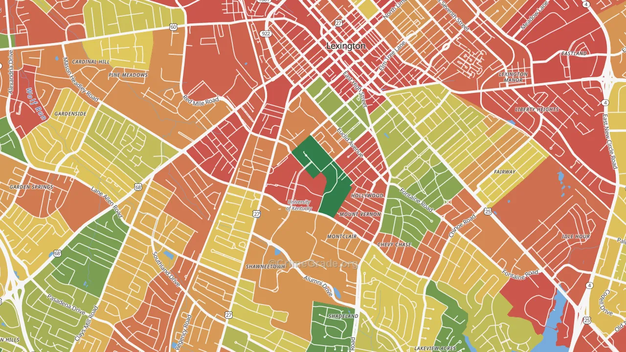 40506, KY Map of Theft Rates