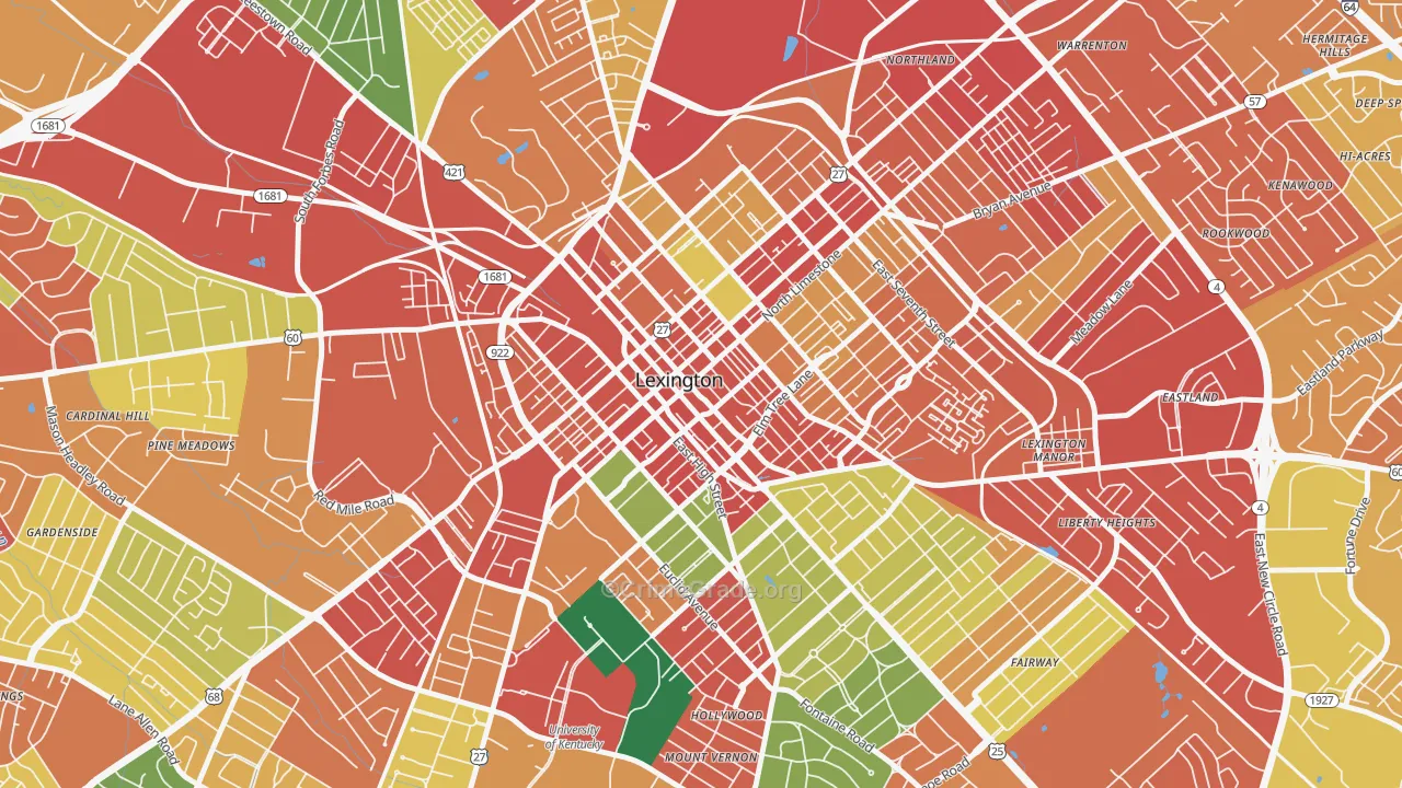 40507, KY Map of Theft Rates