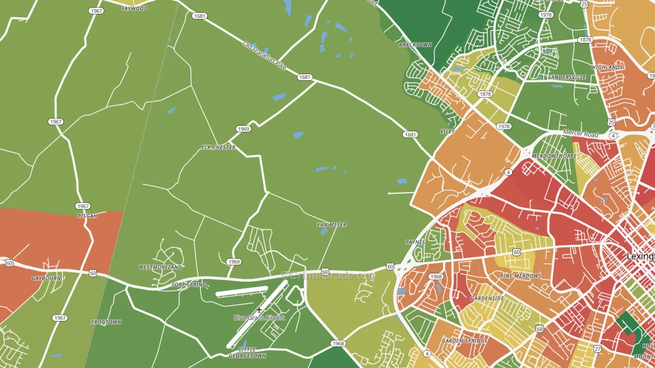 40510, KY Map of Theft Rates