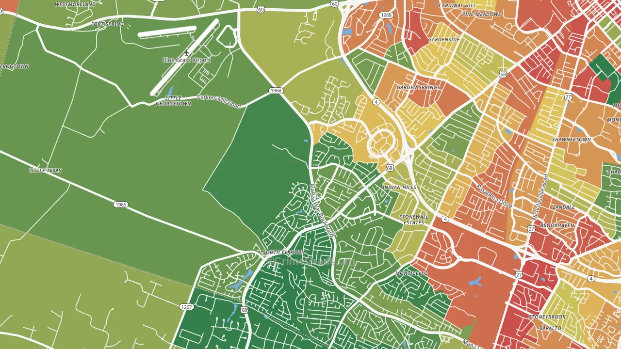 40513, KY Map of Theft Rates