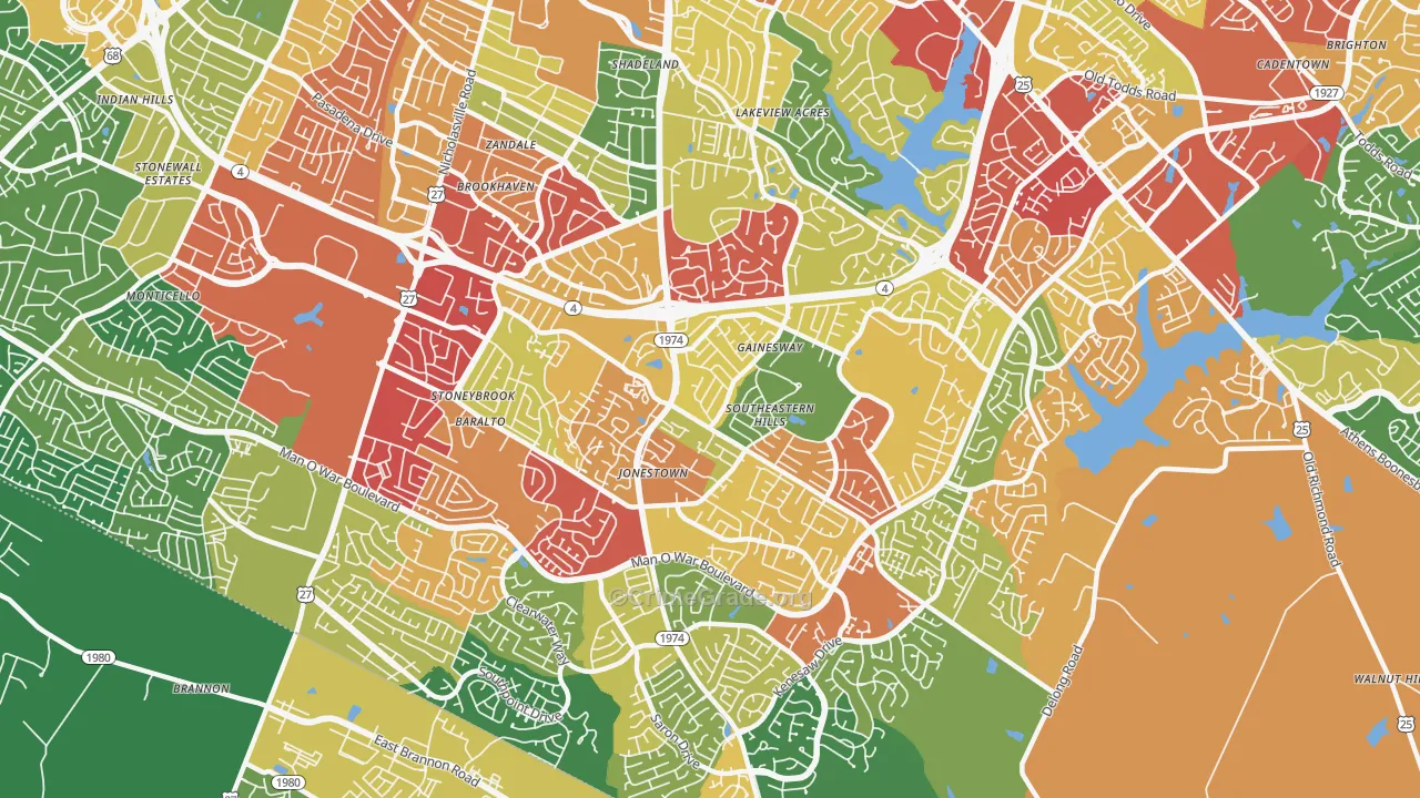 40517, KY Map of Theft Rates