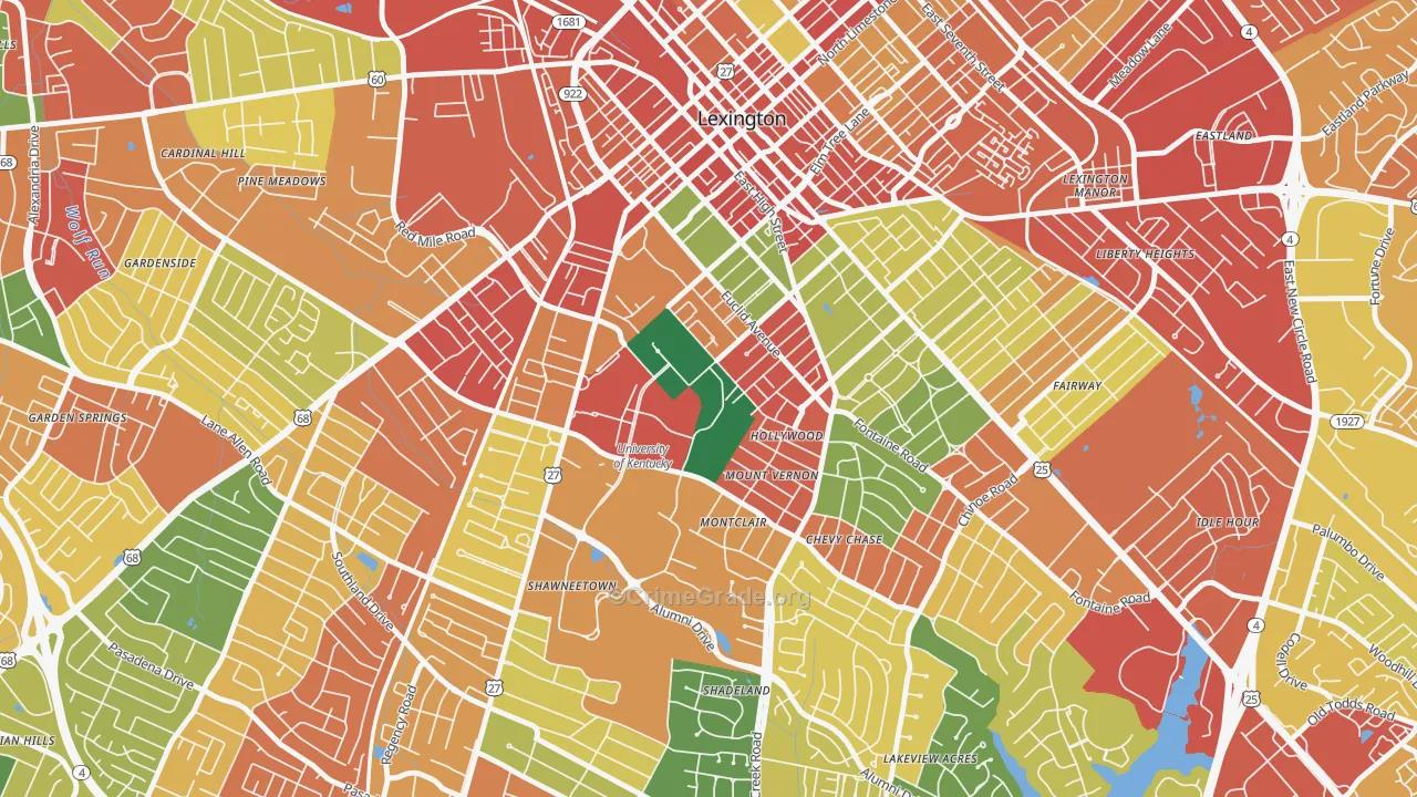 40526, KY Map of Theft Rates