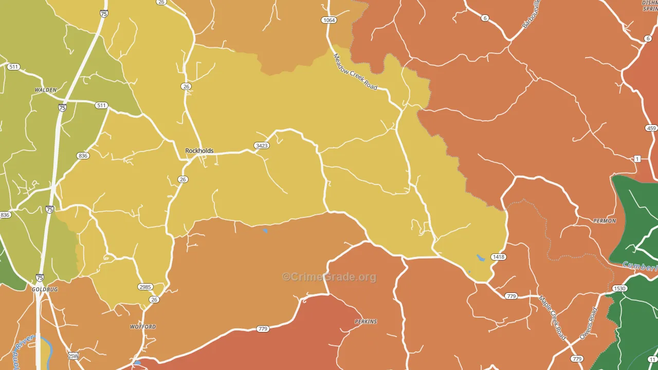 40759, KY Map of Theft Rates