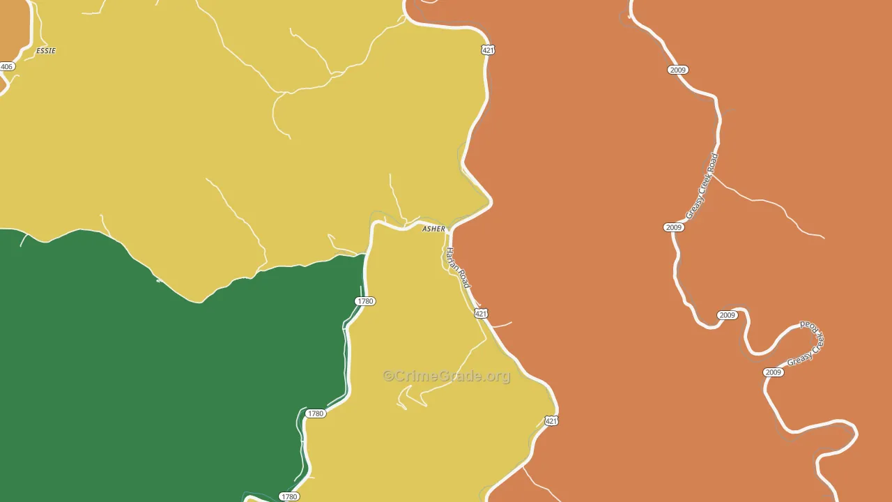 40803, KY Map of Theft Rates