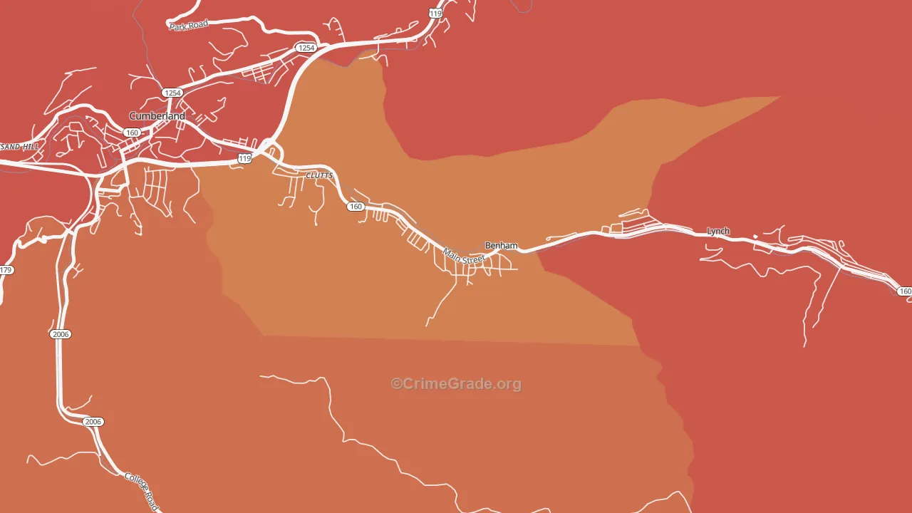 40807, KY Map of Theft Rates