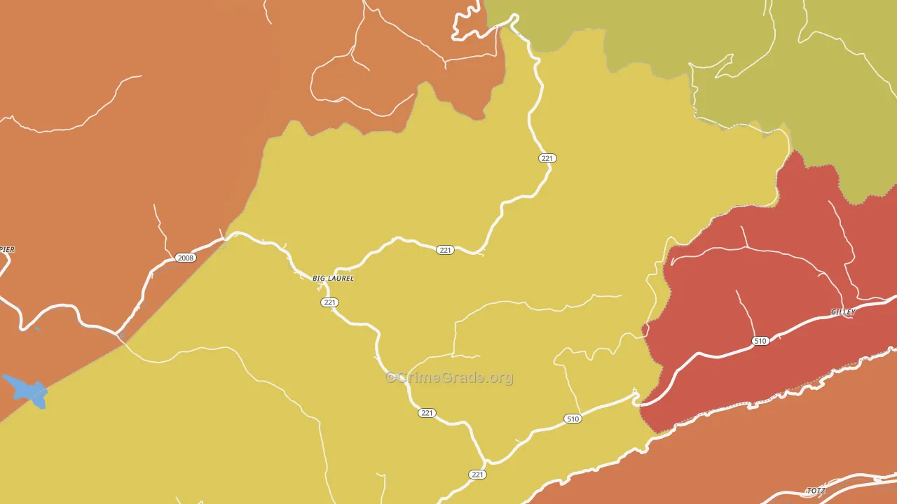 40808, KY Map of Theft Rates