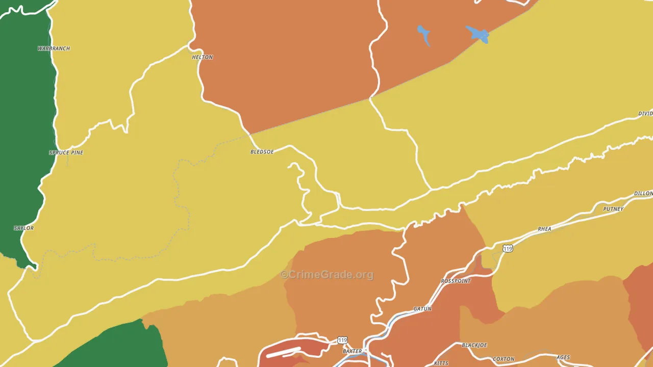 40810, KY Map of Theft Rates