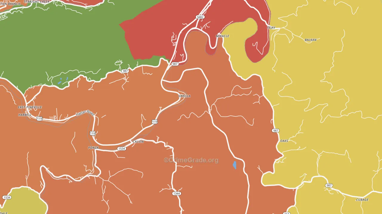 40813, KY Map of Theft Rates