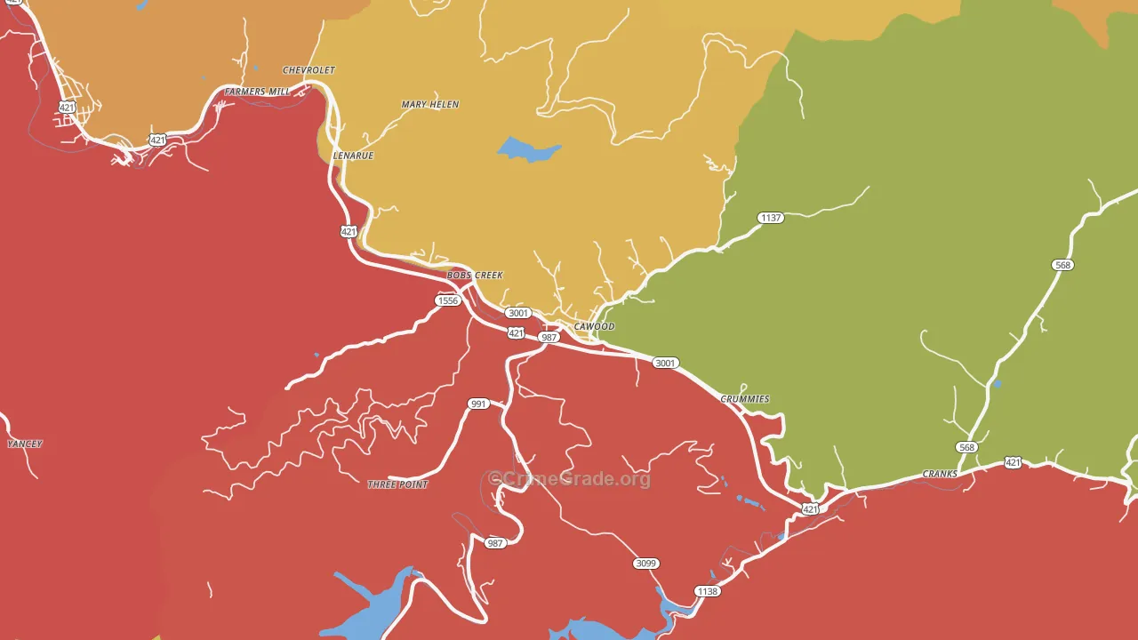 40815, KY Map of Theft Rates