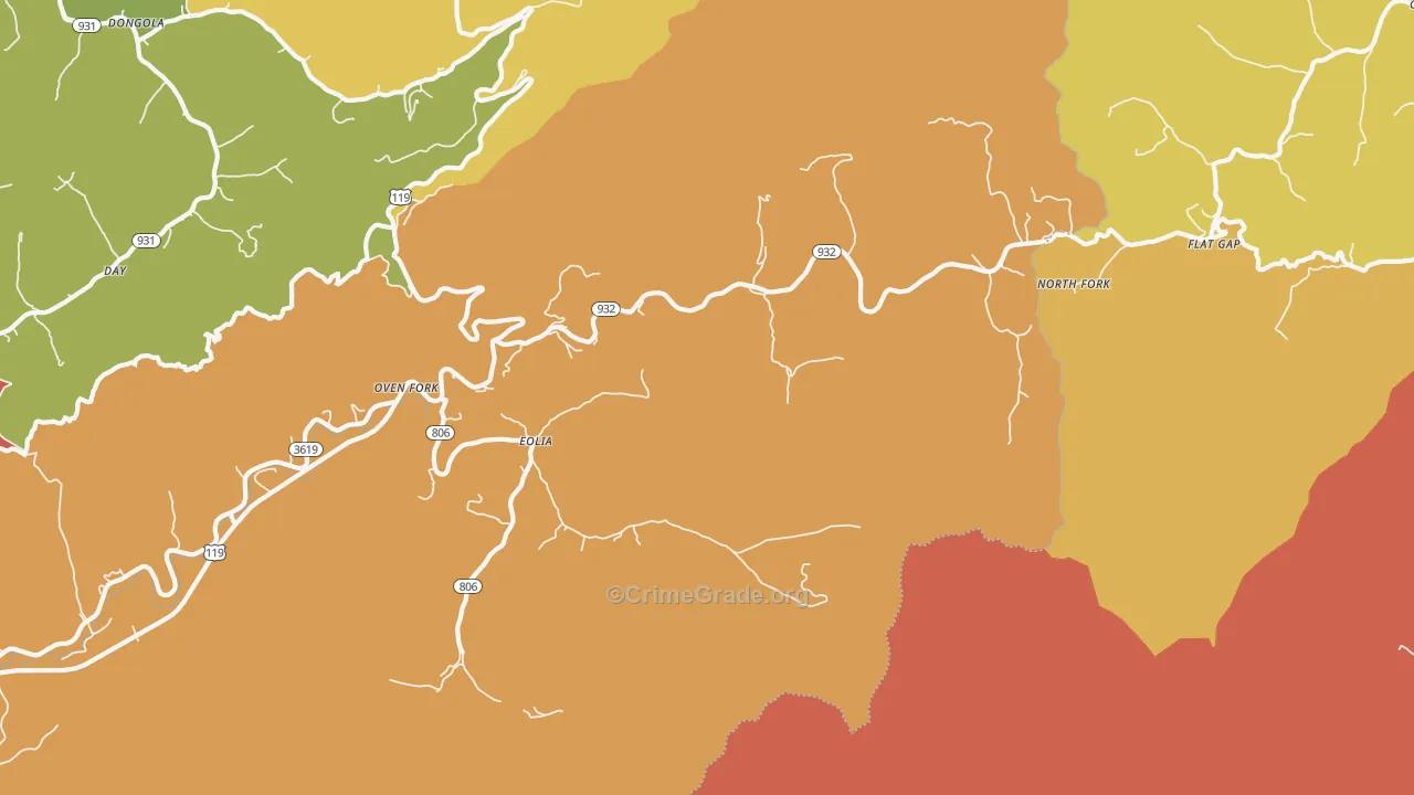 40826, KY Map of Theft Rates