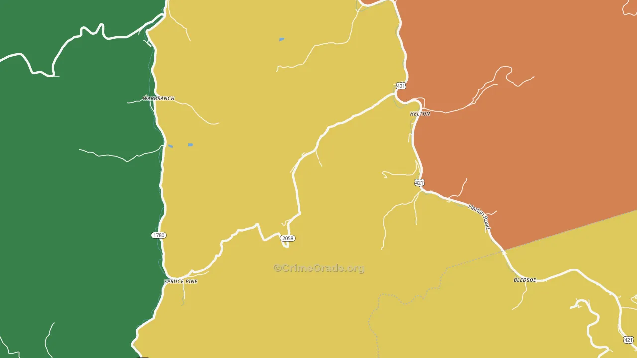 40840, KY Map of Theft Rates