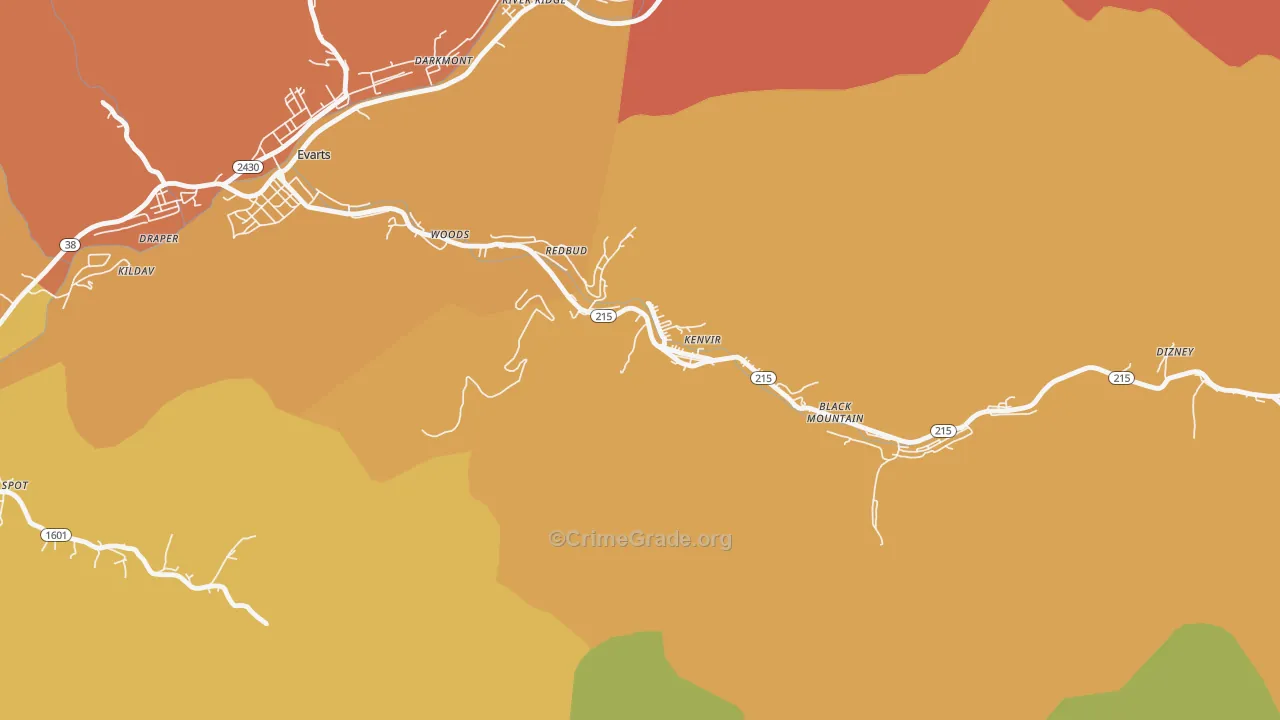 40847, KY Map of Theft Rates