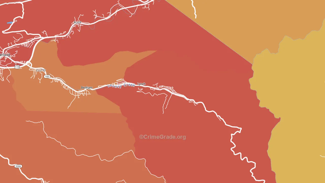 40855, KY Map of Theft Rates