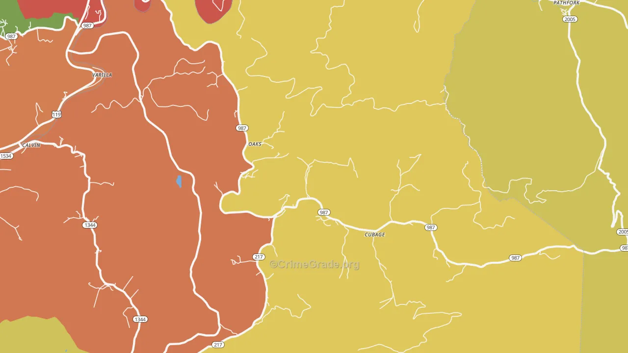 40856, KY Map of Theft Rates