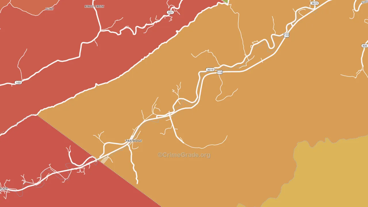 40862, KY Map of Theft Rates