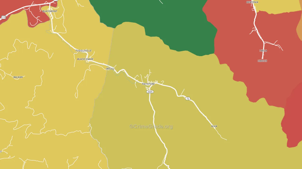 40863, KY Map of Theft Rates